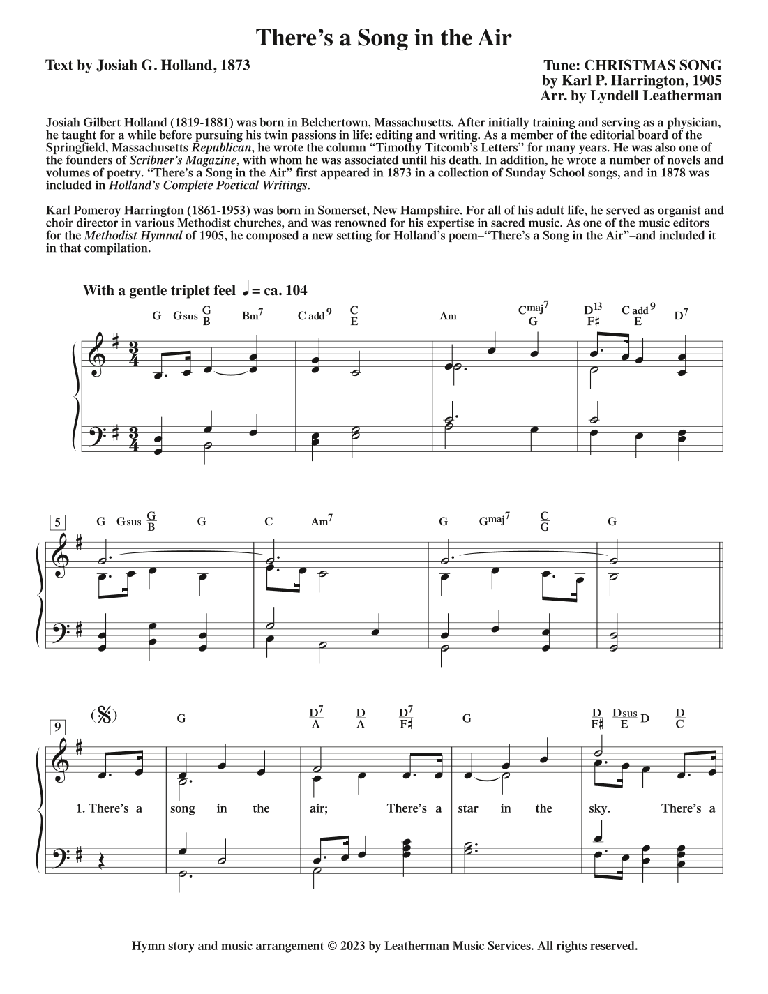 There's a Song in the Air (arr. Lyndell Leatherman)