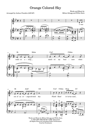 Orange Colored Sky (arr. Joshua Chandra)
