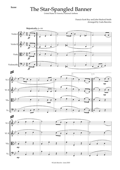 The Star-Spangled Banner - EUA Hymn (Strings Quartet) (arr. Cadu Barcelos)