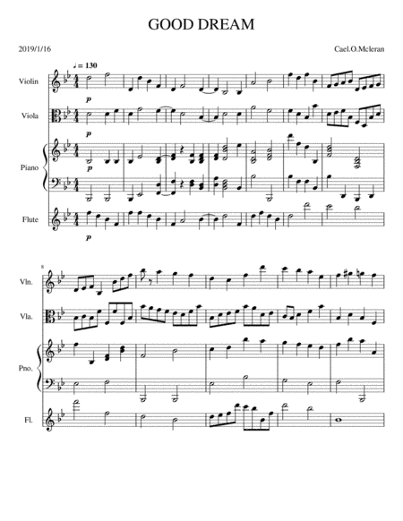 Good Dream (Violin, Piano, Viola, Flute)