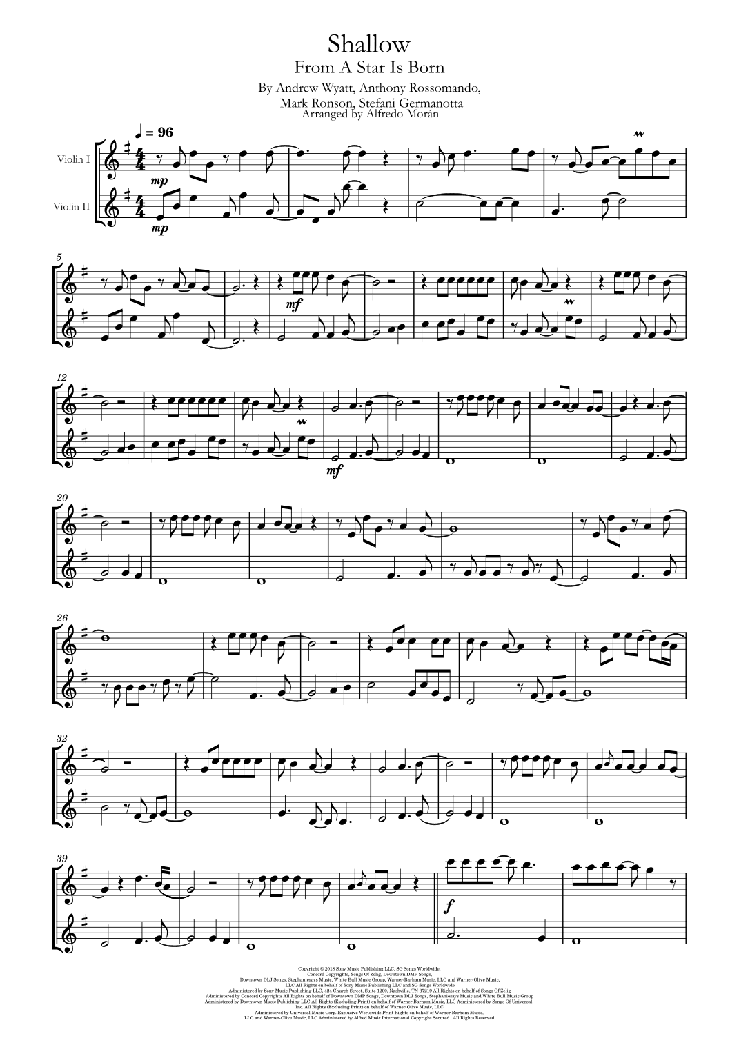 Shallow (arr. Alfredo Morán)