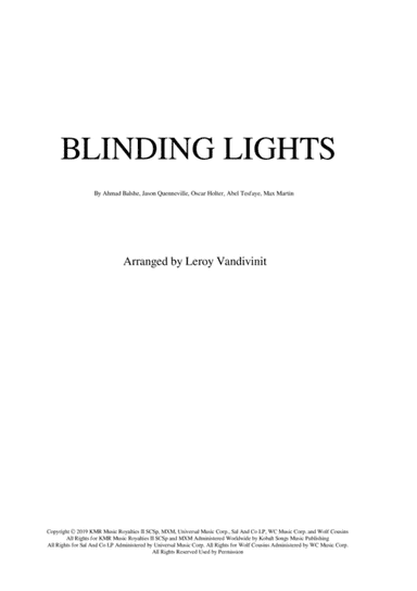 Blinding Lights (arr. Leroy Vandivinit)