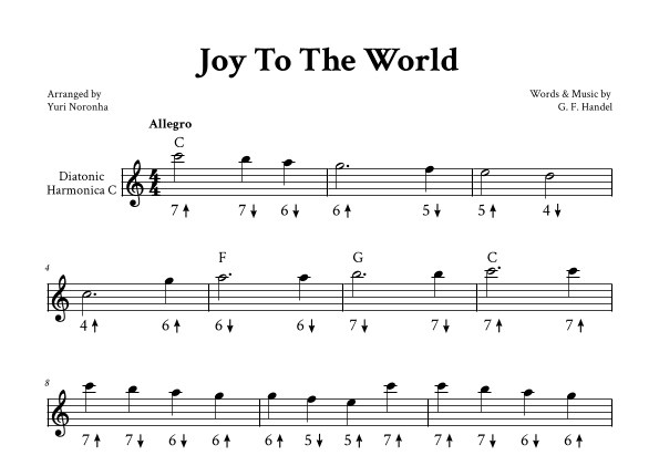 Joy To The World - Harmonica C (arr. Yuri Noronha)