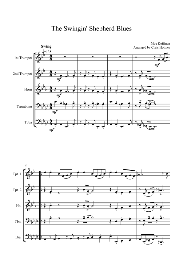 The Swingin' Shepherd Blues (arr. Chris Holmes)