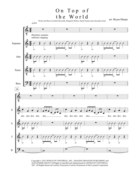 On Top Of The World (arr. Bryan Sharpe)