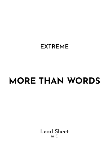 More Than Words (arr. Jireh J.)