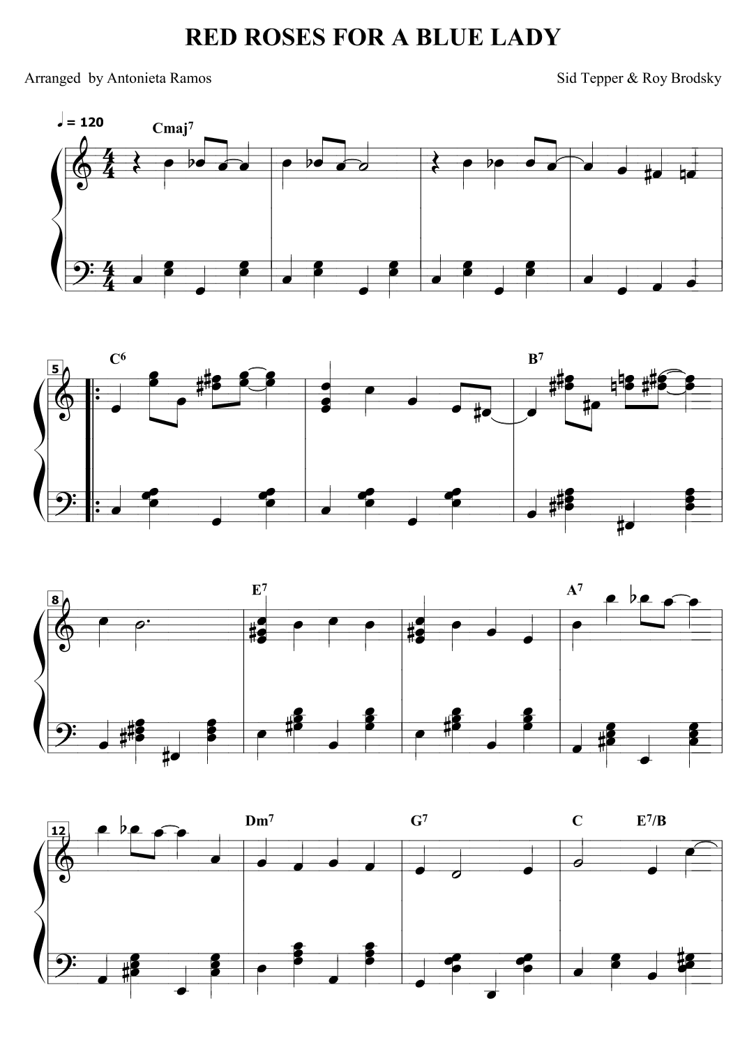 Red Roses For A Blue Lady (arr. Antonieta Ramos Valverde)