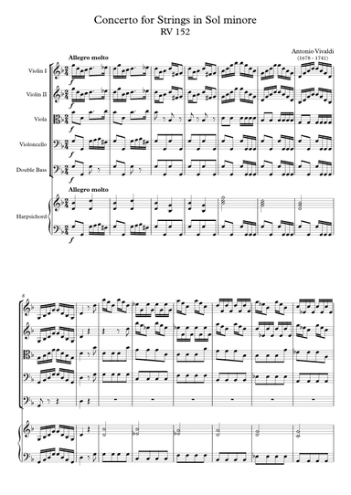Concerto for Strings in Sol minore RV 152