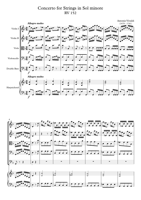 Concerto for Strings in Sol minore RV 152