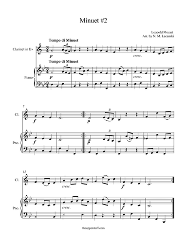 Minuet #2 (arr. Nick Lacanski)