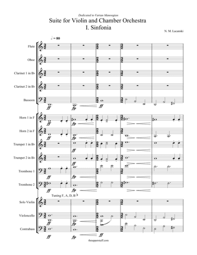 Suite for Violin and Chamber Orchestra Movement 1