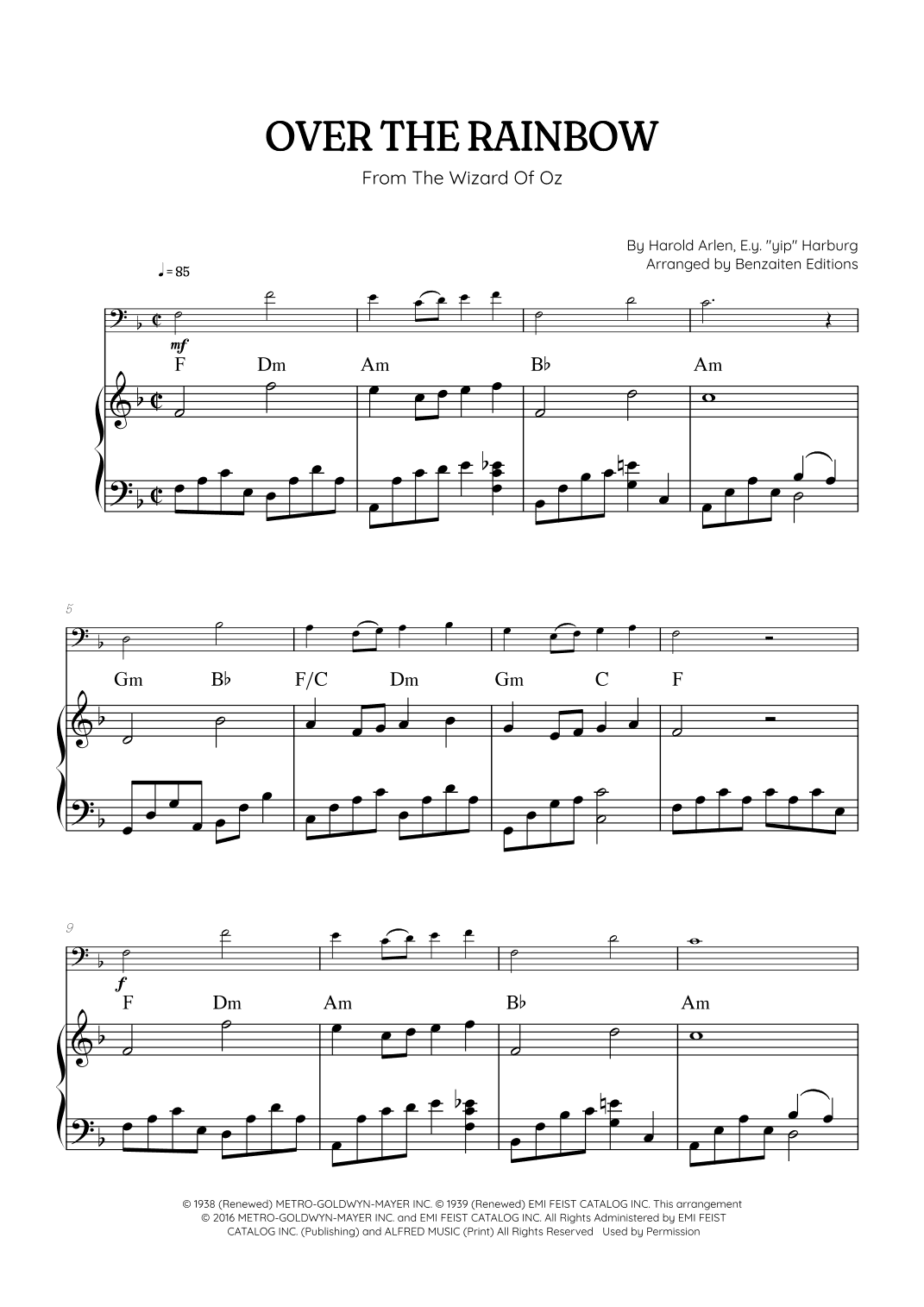 Over The Rainbow (arr. Benzaiten Editions)
