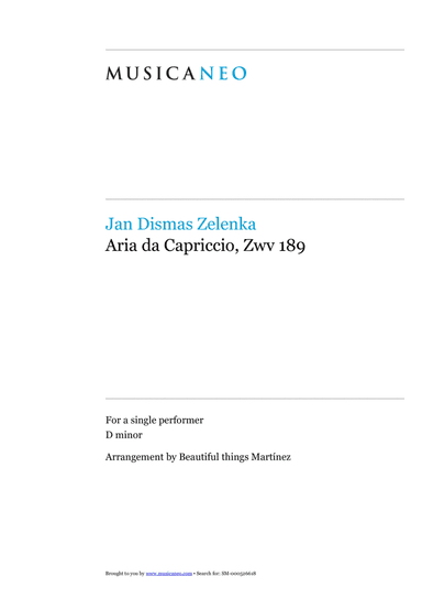 Zwv 189 Aria da Capriccio-Jan Dismas Zelenka (arr. Beautiful things)