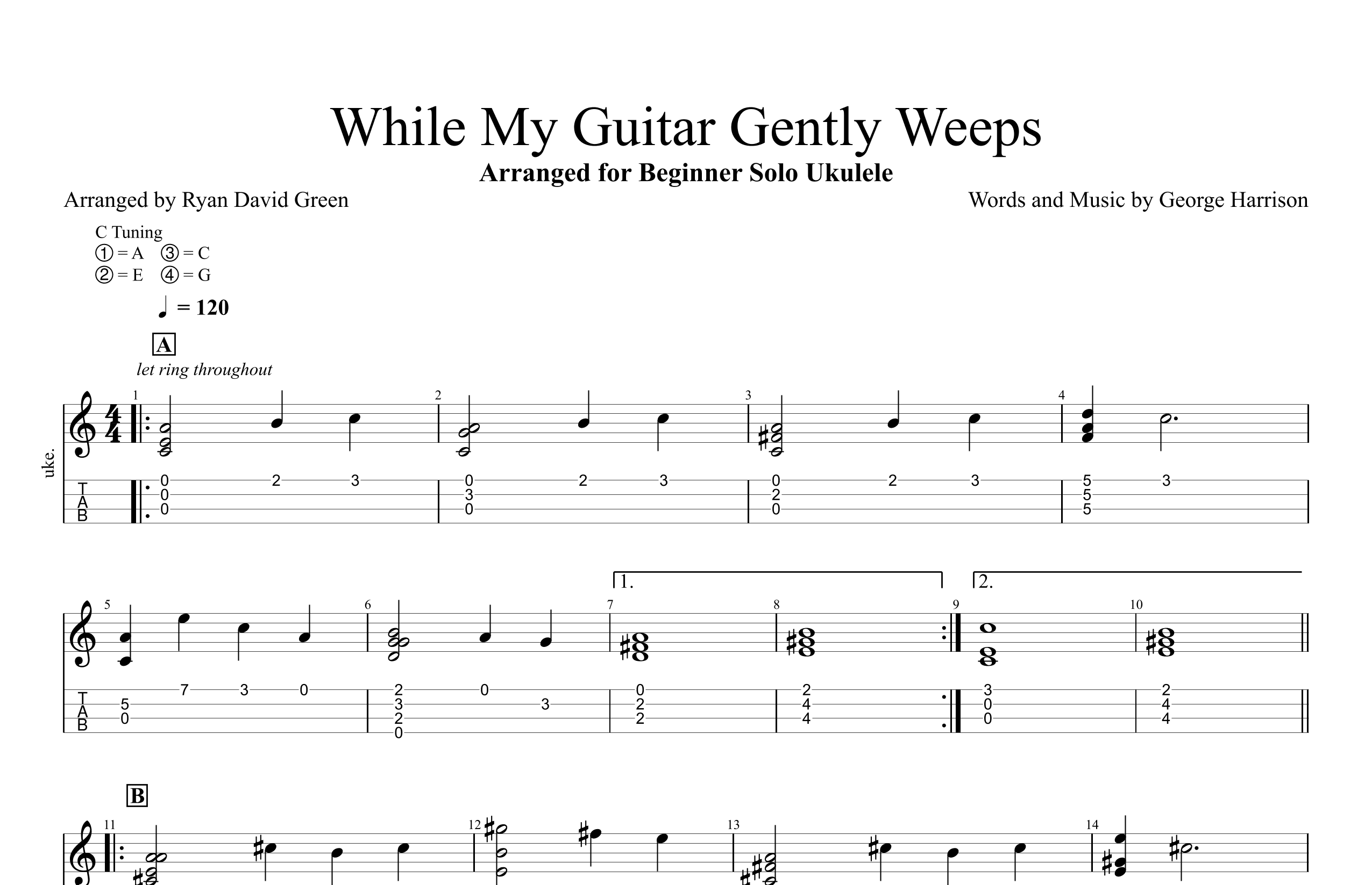 While My Guitar Gently Weeps (arr. Ryan David Green)