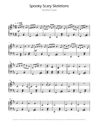 Spooky Scary Skeletons (arr. Ygor Nunes)