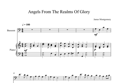 Angels From The Realms Of Glory - James Montgomery (Bassoon + Piano) (arr. Digital Book Music)