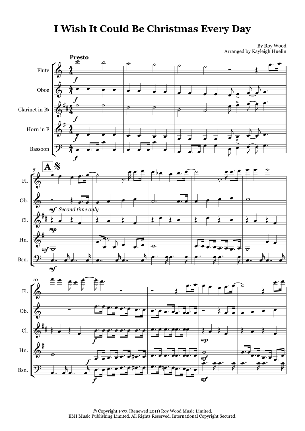 I Wish It Could Be Christmas Every Day (arr. Kayleigh Huelin)