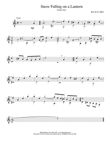 Three Cabins: III "Snow Falling On A Lantern" for guitar solo