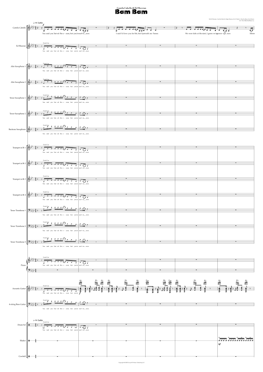 Bam Bam (arr. The Fluffy Hat Music Co.)