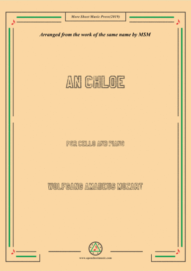 Mozart-An Chloe, for Cello and Piano (arr. Open Cloud)