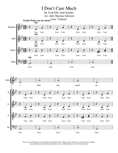 I Don't Care Much (arr. John Maclane Schiard)
