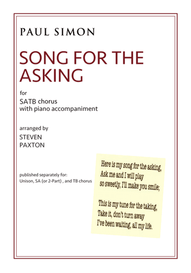 Song For The Asking (arr. Steven Paxton)