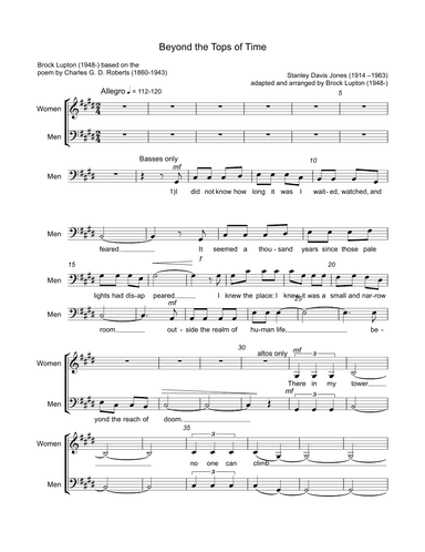 Beyond the Tops of Time (arr. Brock Lupton)