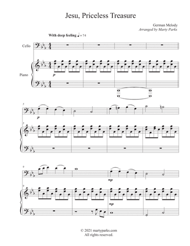 Jesu, Priceless Treasure (Cello-Piano) (arr. Marty Parks)