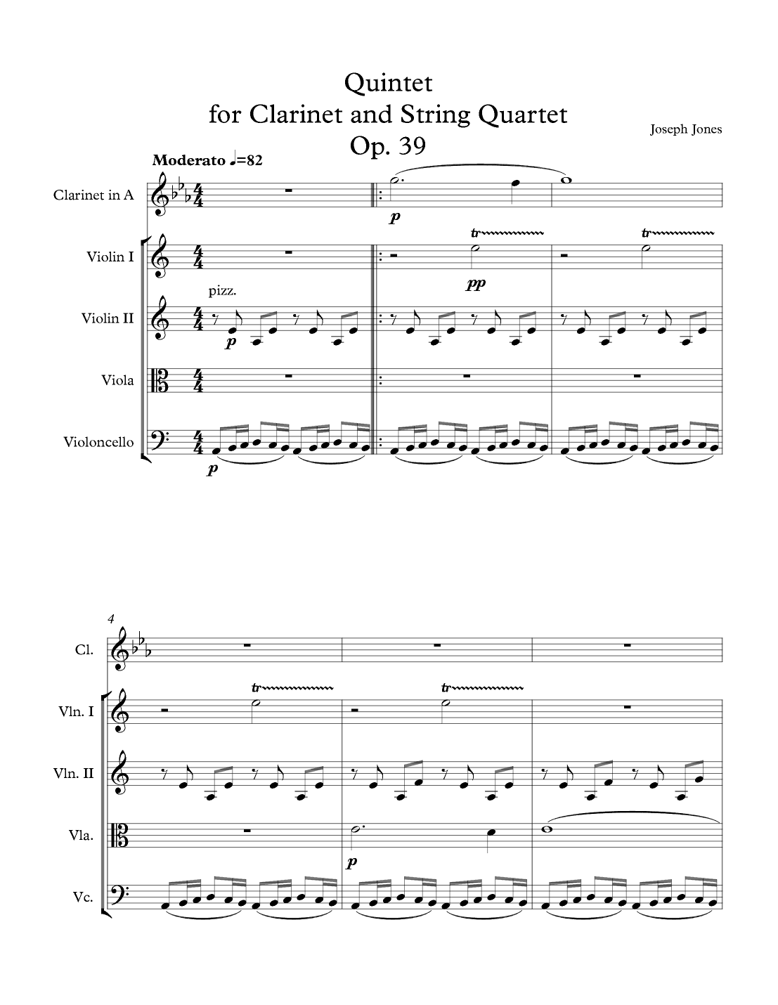 Quintet for Clarinet and Strings, Op. 39