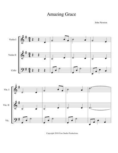 A Collection Of Hymns For String Trio book 1 (arr. J.L. Case)