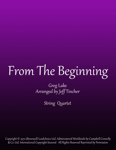 From The Beginning (arr. Jeff Tincher)
