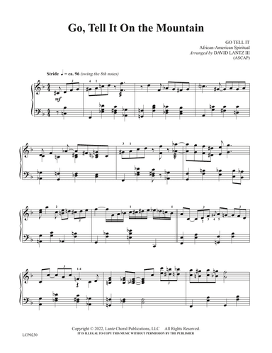 Go, Tell It On the Mountain (arr. David Lantz III)