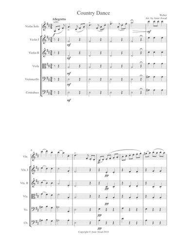 Carl Maria Von Webber: Country Dance/La¨ndlicher tanz for Violin solo and String Orchestra (arr. Amir Awad)