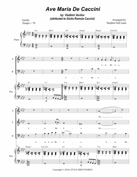 Ave Maria De Caccini (arr. Stephen DeCesare)