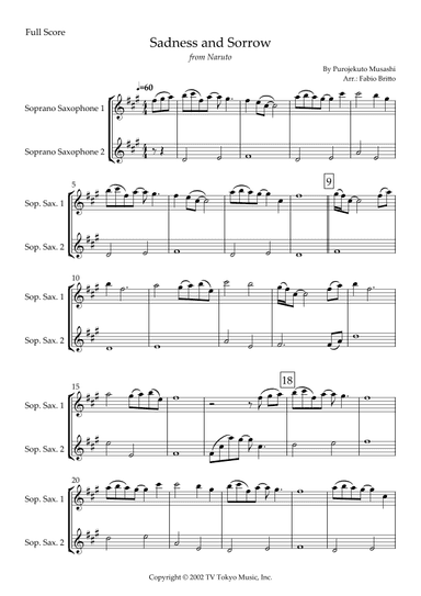 Sadness And Sorrow (arr. Fabio Britto)