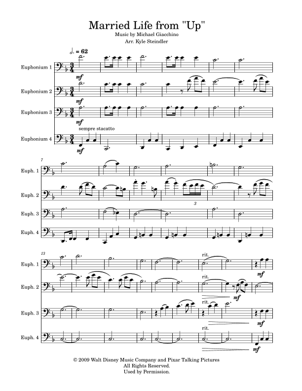 Married Life (arr. Kyle Steindler)