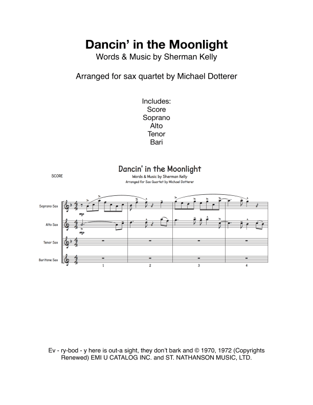 Dancin' In The Moonlight (arr. Michael Dotterer)