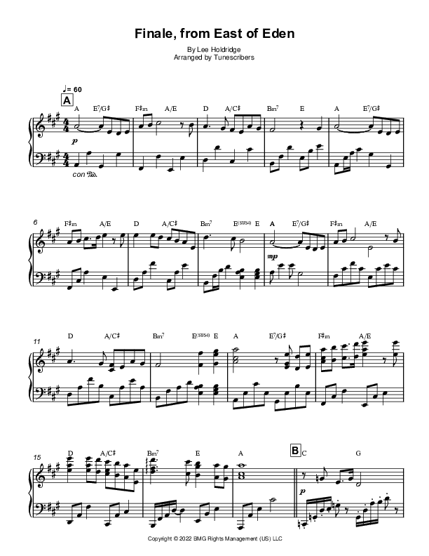 Finale, from East of Eden (arr. Tunescribers)