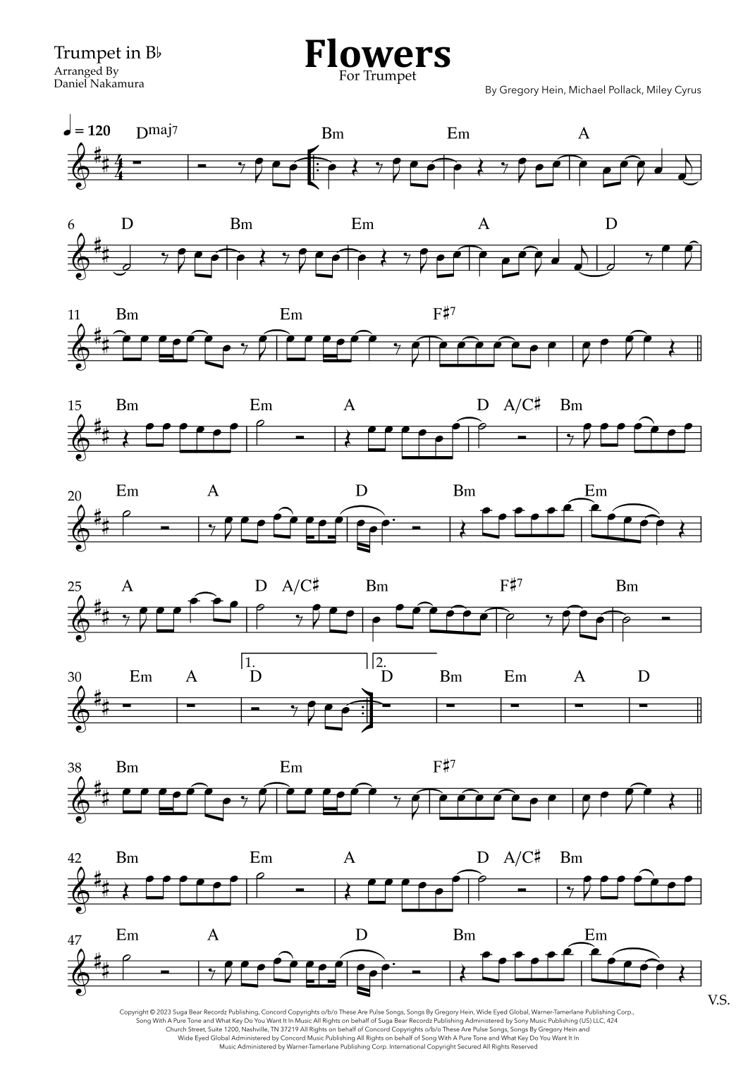 Flowers (arr. Daniel Nakamura)