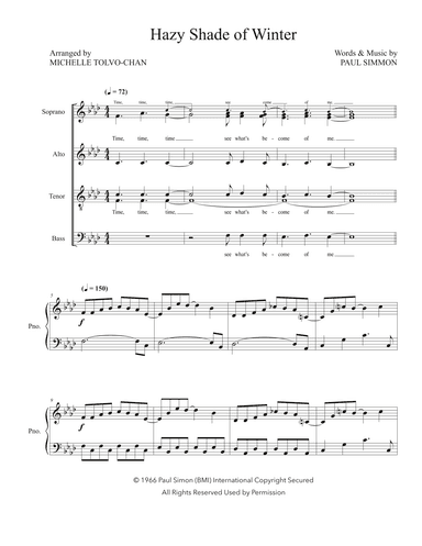 A Hazy Shade Of Winter (arr. Michelle Tolvo-Chan)