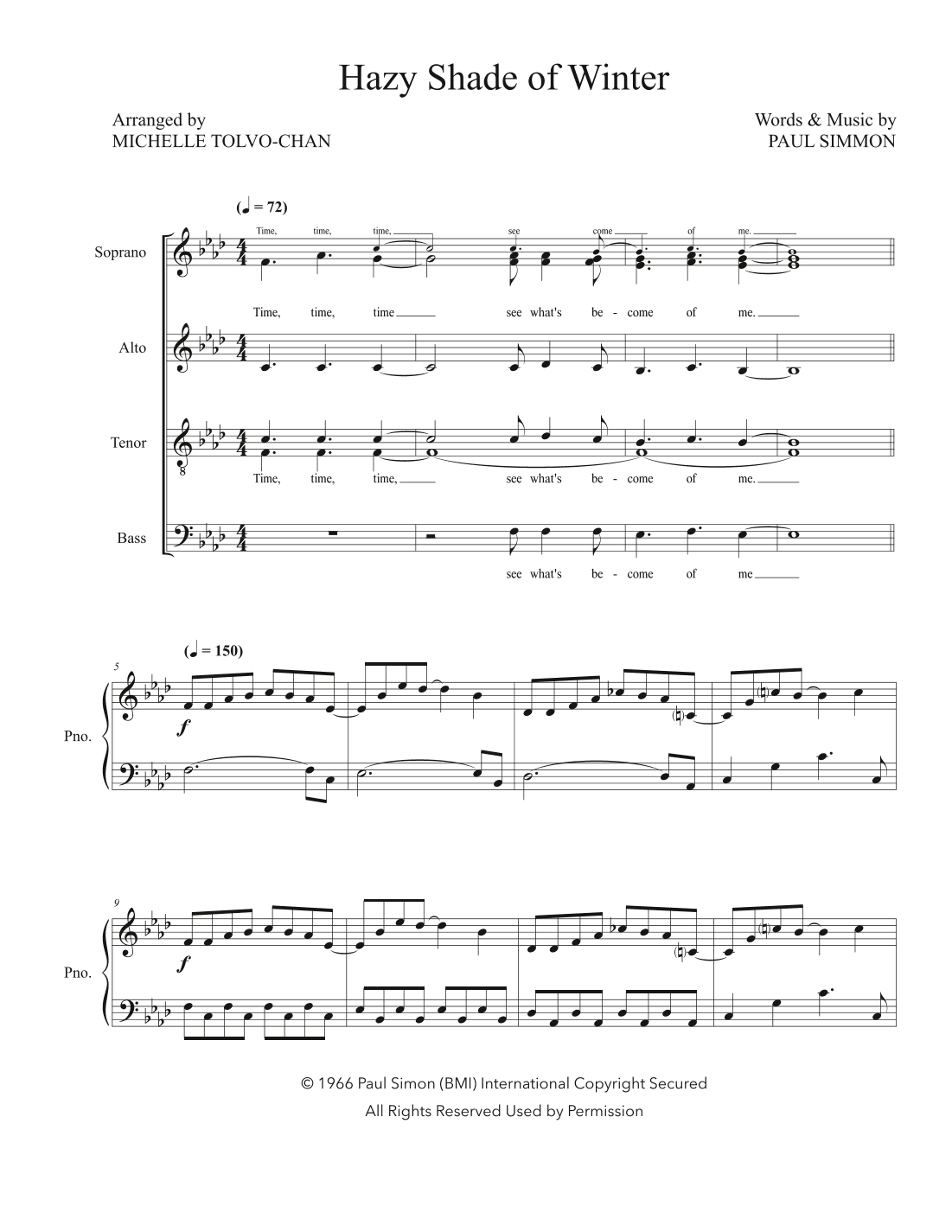 A Hazy Shade Of Winter (arr. Michelle Tolvo-Chan)