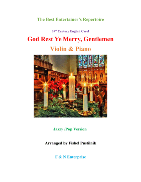 Piano Background for "God Rest Ye Merry, Gentlemen"-Violin and Piano (arr. Fishel Pustilnik)