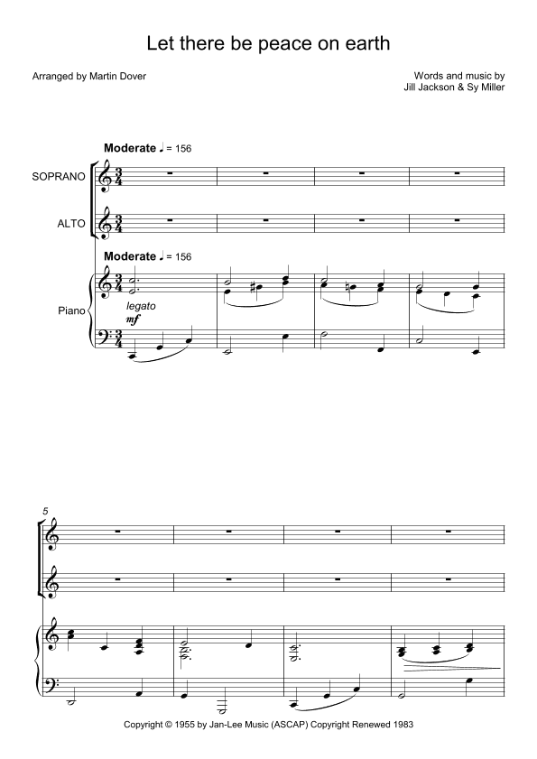 Let There Be Peace On Earth (arr. Martin Dover)