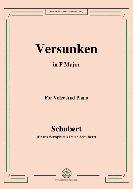 Schubert-Versunken,in F Major,for Voice&Piano (arr. MSM)