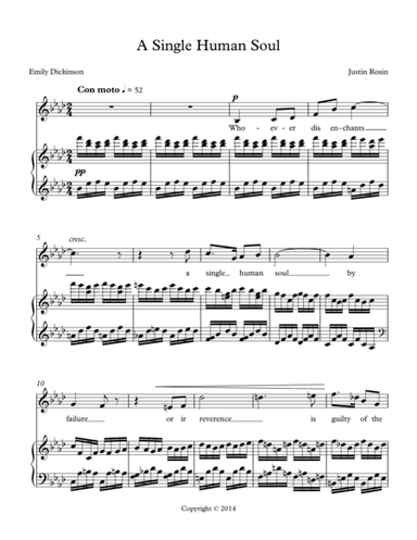 Art Songs Set to the Text of Emily Dickinson Poems: I - A Single Human Soul