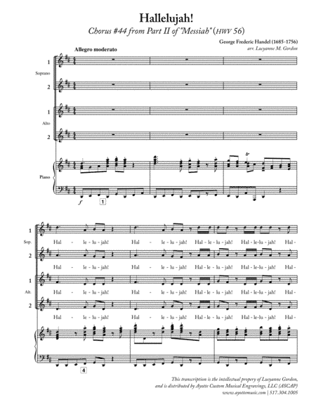 Hallelujah Chorus from Messiah for Women's Chorus (arr. Lucyanne Georger Gordon)