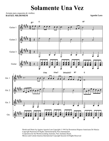 Solamente Una Vez (arr. Rafael Milhomem)