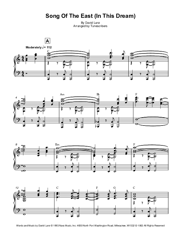 Song Of The East (In This Dream) (arr. Tunescribers)