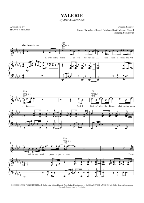 Valerie (arr. Harvey Ebbage)