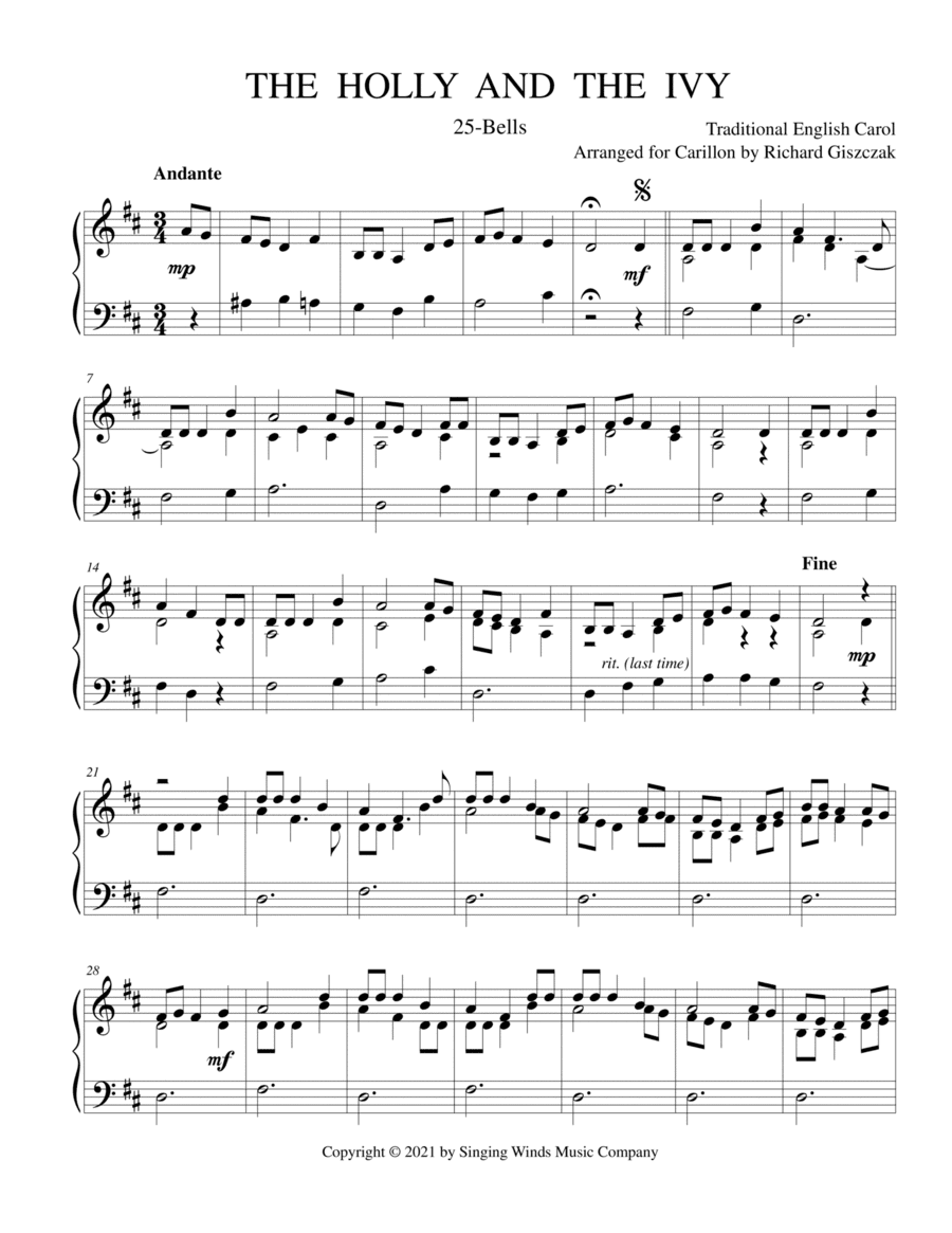 25B. The Holly and the Ivy (arr. Richard Giszczak)